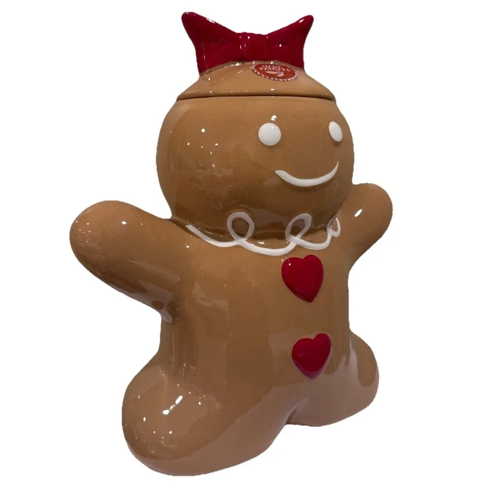 Peppermint & Pine Gingerbread Girl Christmas Holiday Cookie Jar Viral TIKTOK New